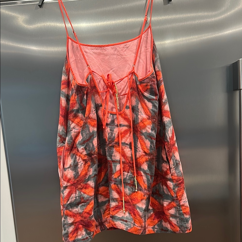 Free People Red and Pink Spaghetti Strap Mini Dress - Picture 3 of 4
